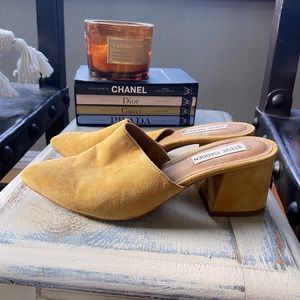 Steve Madden yellow suede mules